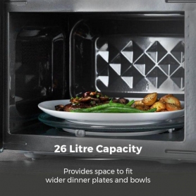 26L 900w black touch control microwave
