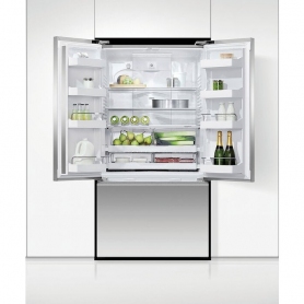 Freestanding Stainless Steel French Door Refrigerator Freezer, 90cm, 569L, Ice And Water