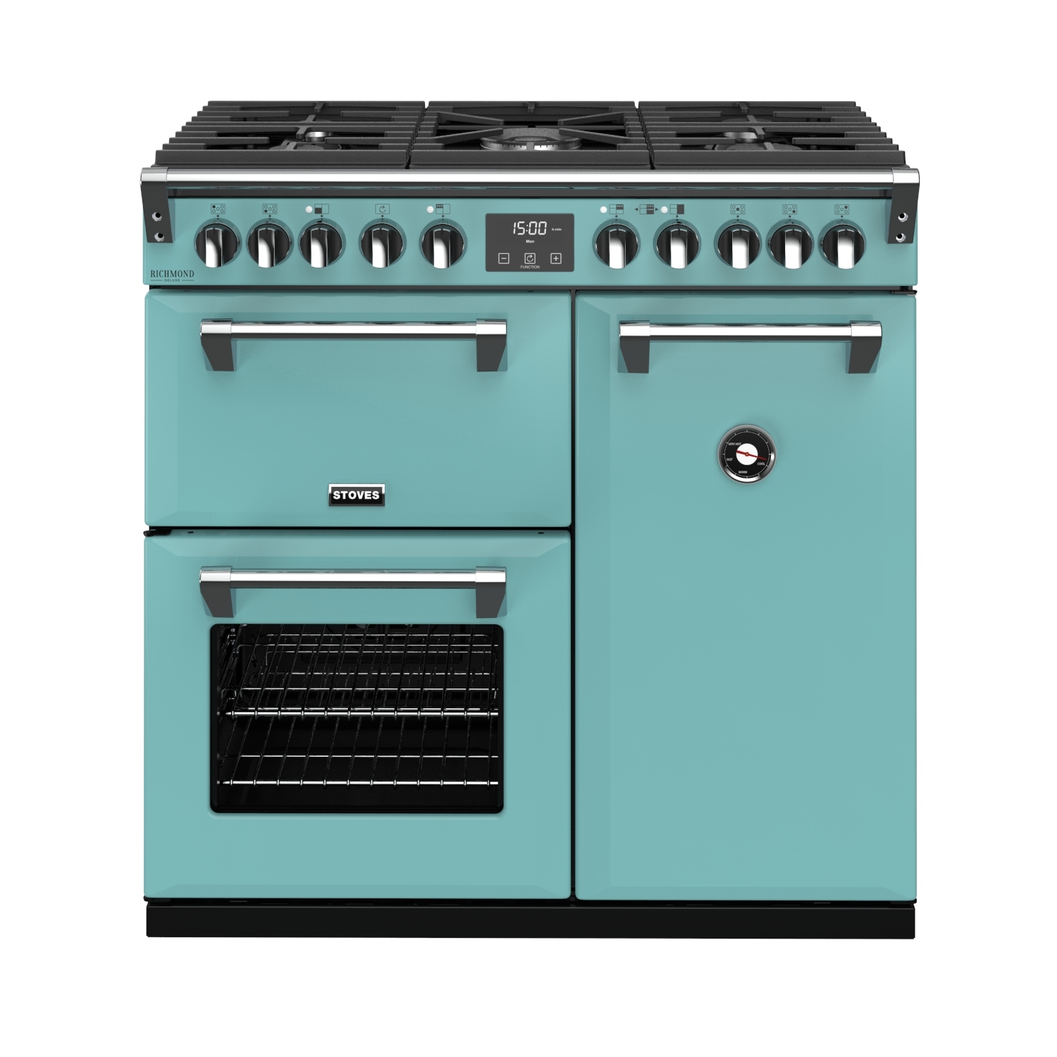 Stoves Richmond Deluxe 90cm dual fuel in country blue - 0