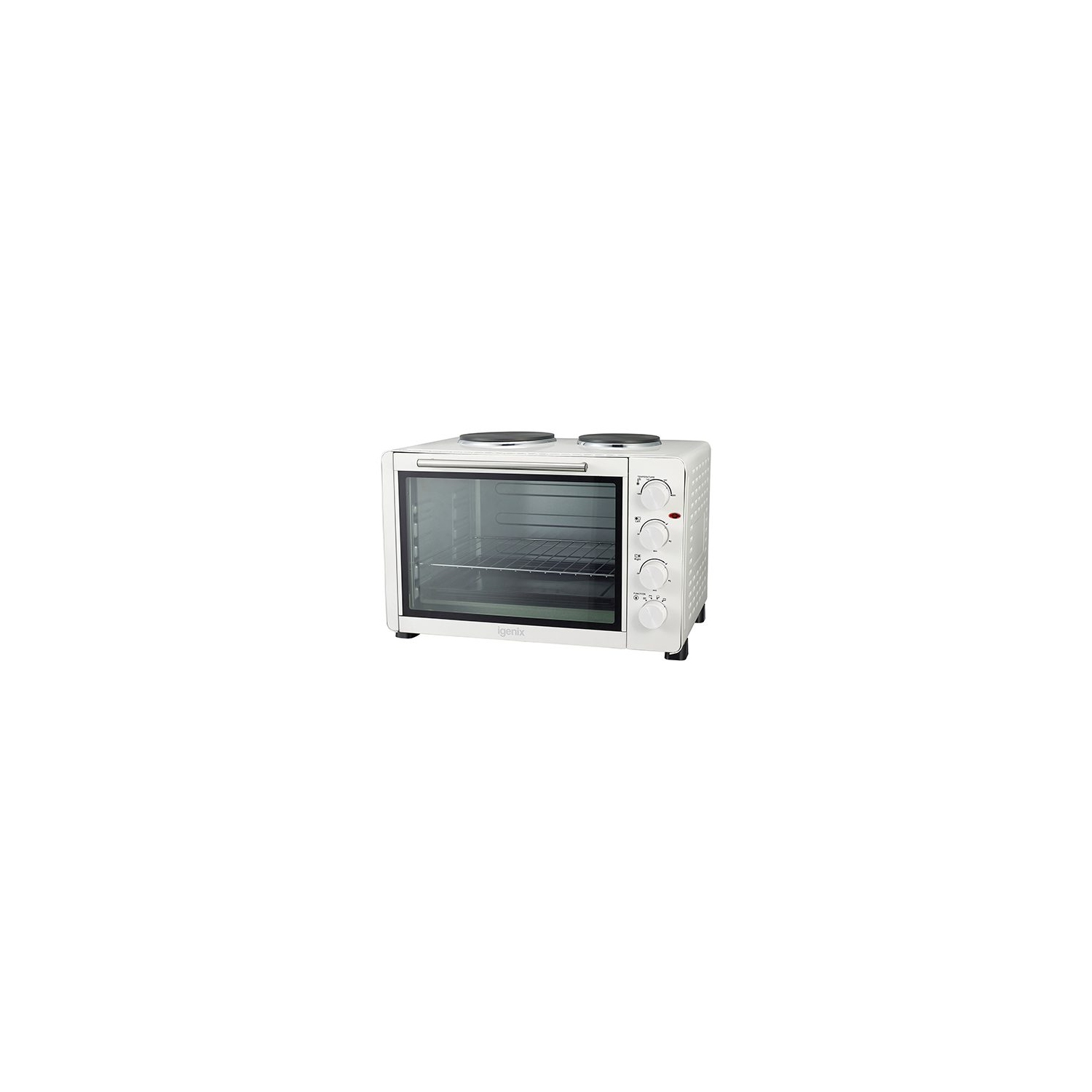 Igenix Electric Mini Oven, Double Hotplate Hob & Baking Tray, 45 Litre Capacity - 0