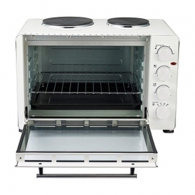 Igenix Electric Mini Oven, Double Hotplate Hob & Baking Tray, 45 Litre Capacity - 1