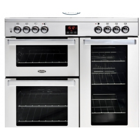 BELLING Range Cooker 90cm Dual Fuel in professional stainless steel finish