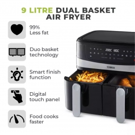Tower T17088 9 Litre Dual Drawer Air Fryer - 10