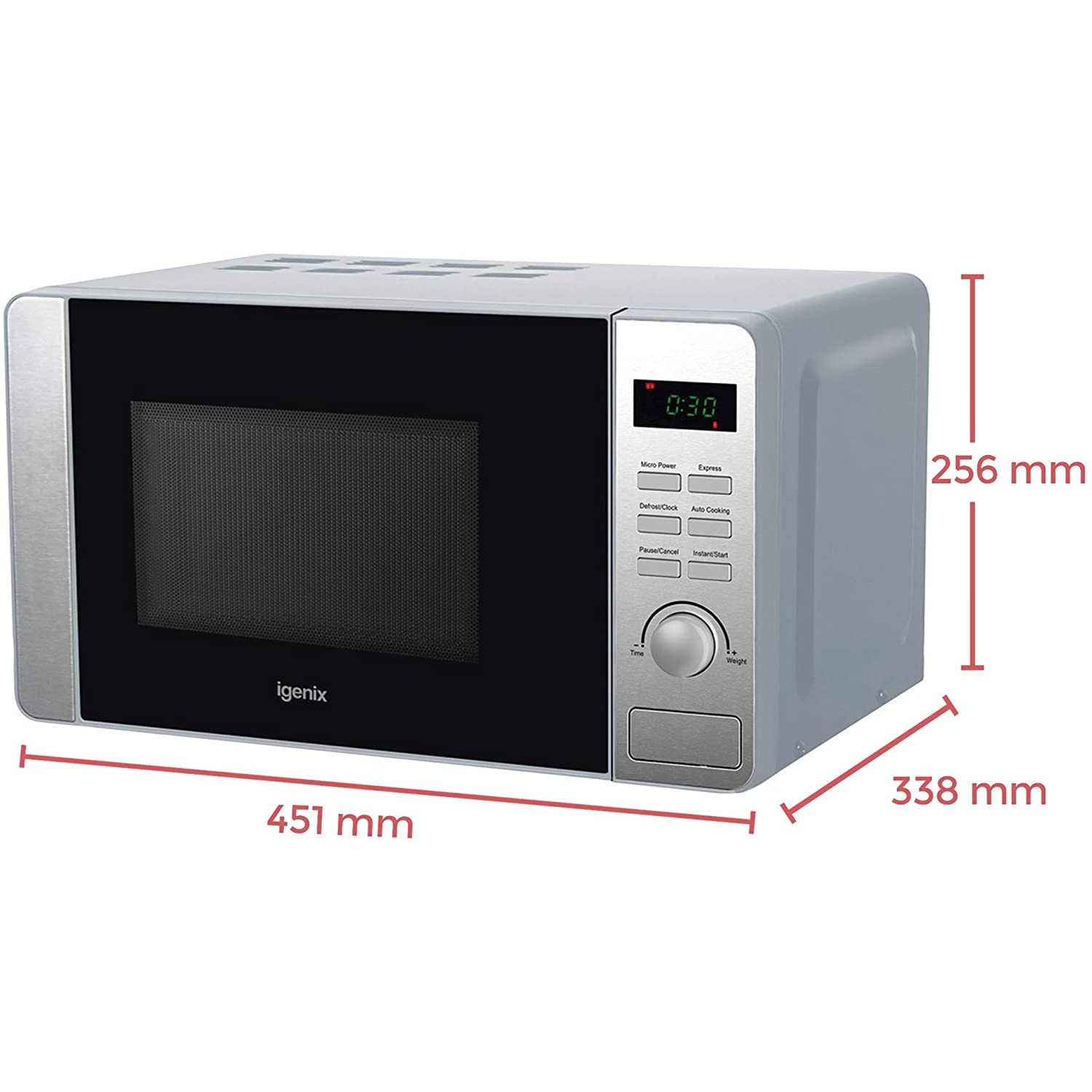 Igenix stainless steel 20L microwave - 0