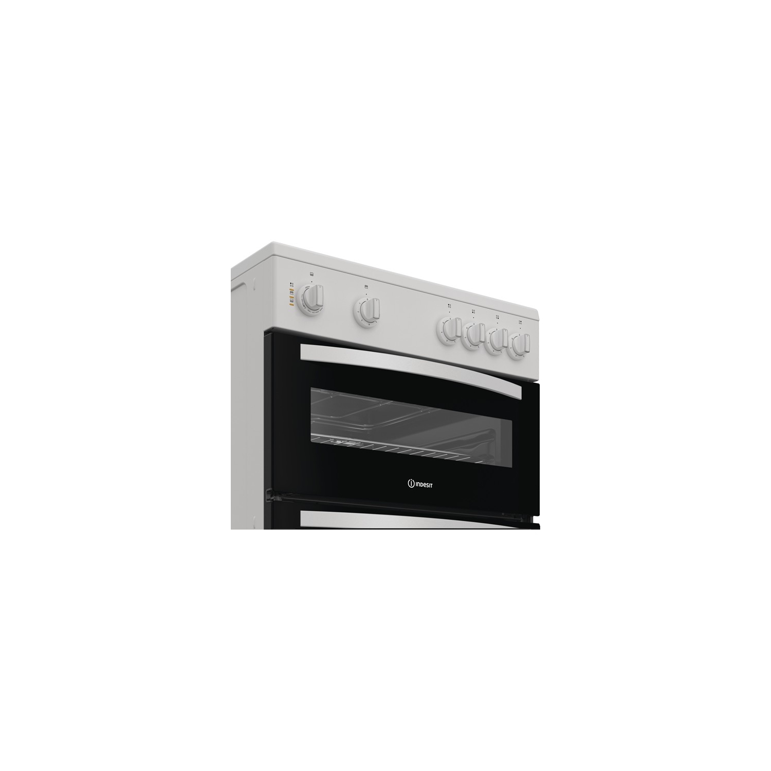 Indesit ITE6VMW 60cm Electric Twin Cooker With Ceramic Hob White 