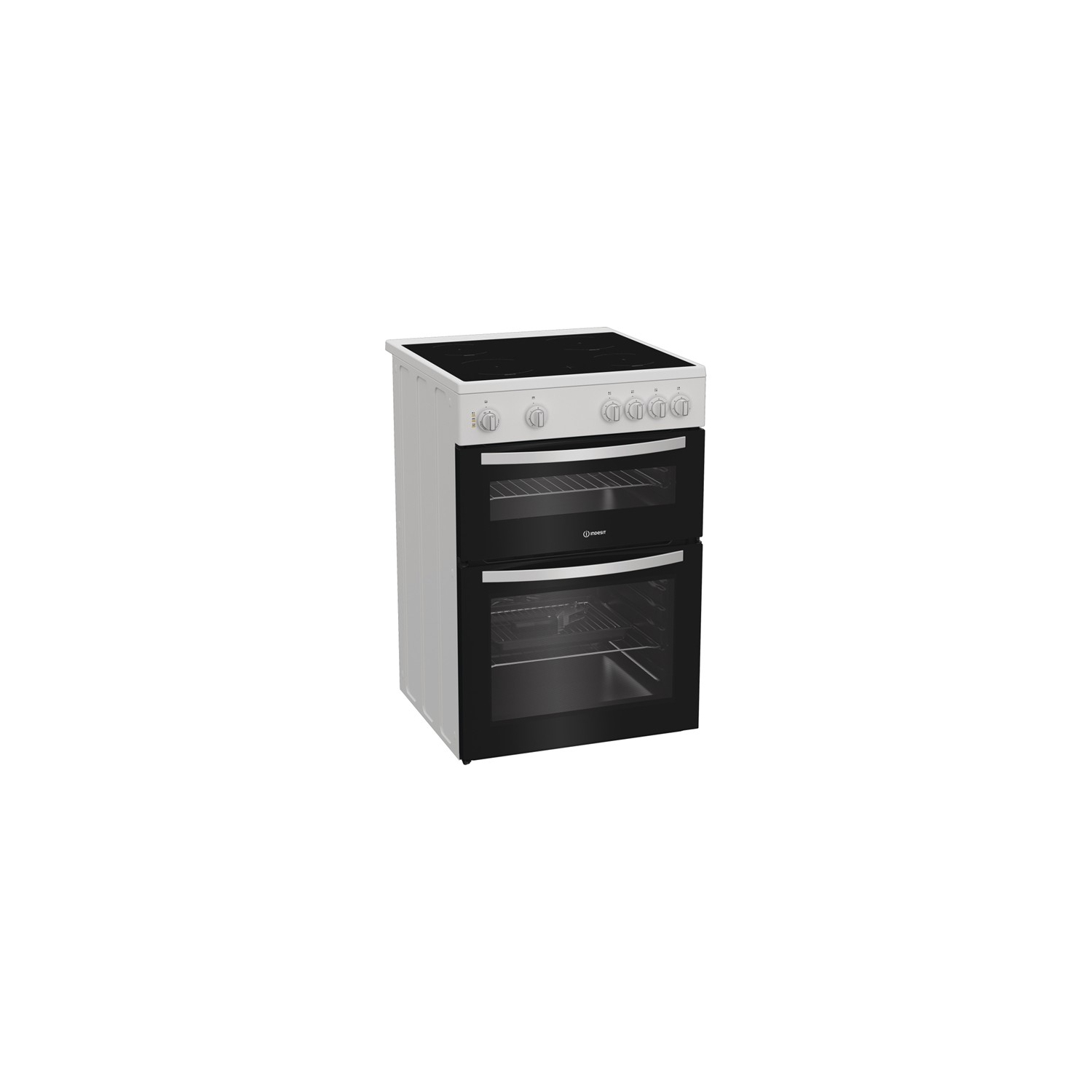 Indesit ITE6VMW 60cm Electric Twin Cooker With Ceramic Hob White 