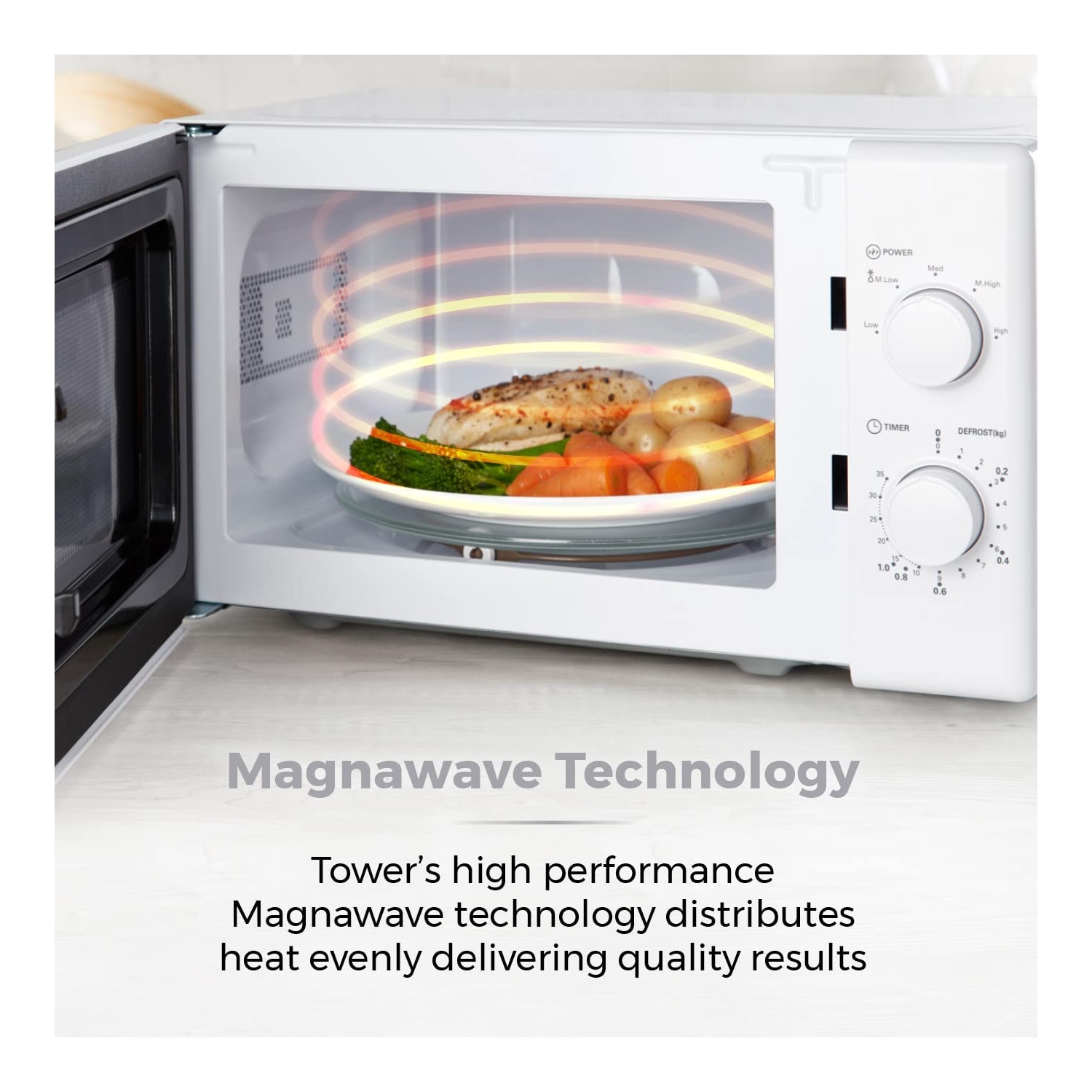 Tower 20Litre White Microwave - 3
